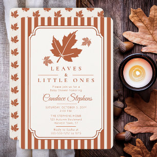 Elegant Leaves & Little Ones Fall Baby Shower Invitation