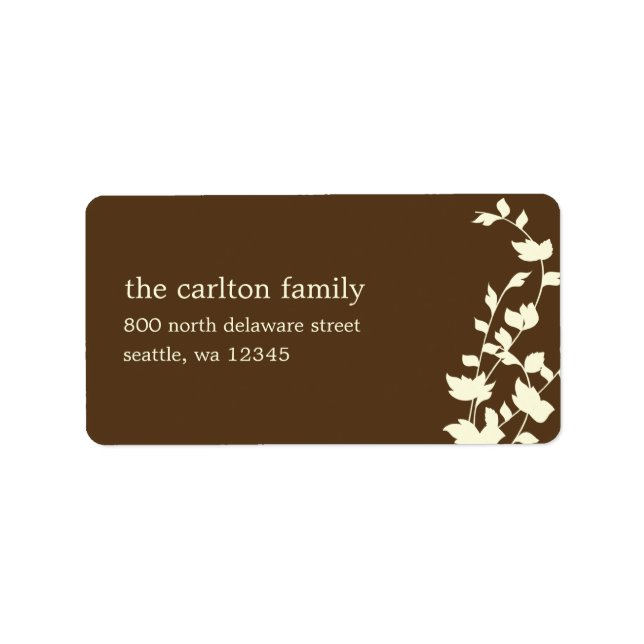 Elegant Leaves Thanksgiving Address Label (Front)