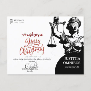 Elegant Legal Greetings for Clients & Associates Holiday Postcard