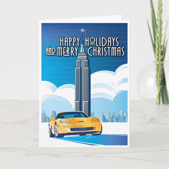 Elegant Legendary Vette on Cruise Holiday Card (Front)