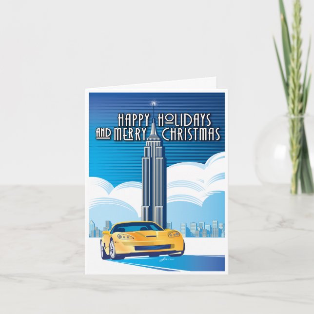 Elegant Legendary Vette on Cruise Holiday Card (Front)