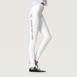 Elegant Leggings Add Your Name Text Logo Modern