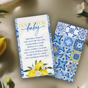 Elegant Lemon Baby Shower Books for Baby Enclosure Card