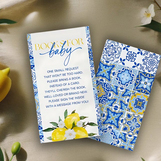Elegant Lemon Baby Shower Books for Baby Enclosure Card (Creator Uploaded)