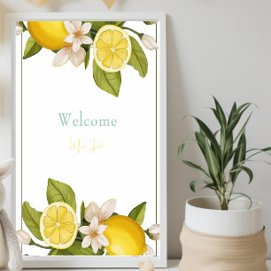 Elegant lemon  Baby shower  Poster