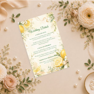 Elegant Lemon Botanical Wedding Enclosure Card