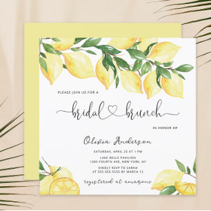 Elegant Lemon Bridal Brunch Invitation