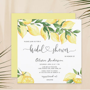 Elegant Lemon Bridal Shower Invitation