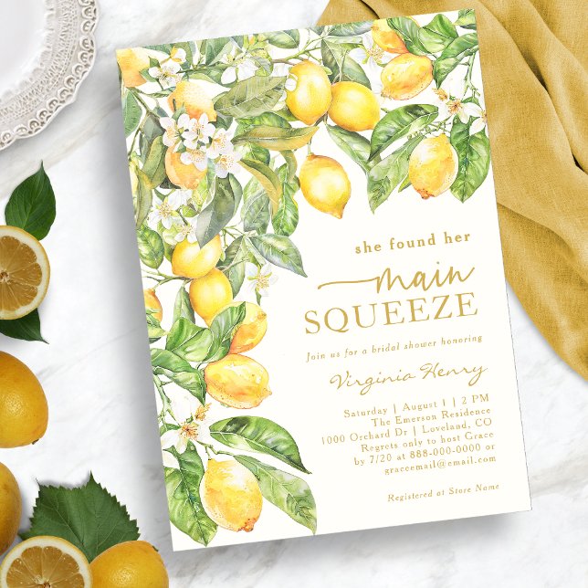 Elegant Lemon Bridal Shower Invitation (Elegant Lemon Bridal Shower Invitation by Painted Paperie
)
