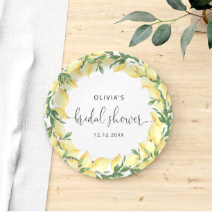 Elegant Lemon Bridal Shower Paper Paper Plate