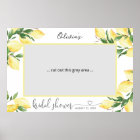 Elegant Lemon Bridal Shower Photo Booth Poster