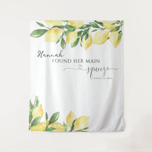 Elegant Lemon Bridal Shower Tapestry