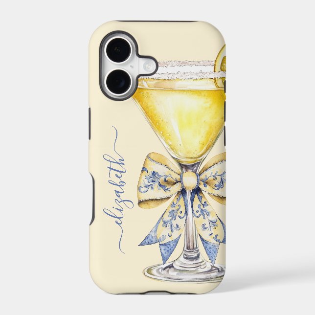 Elegant Lemon Drop Martini Monogrammed (Back)