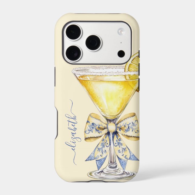 Elegant Lemon Drop Martini Monogrammed (Back)