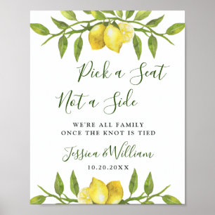 Elegant Lemon Floral Wedding Ceremony Seating Sign