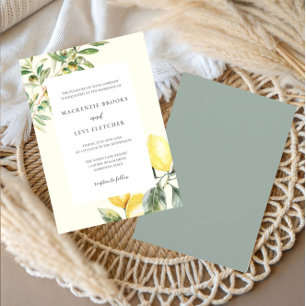 Elegant Lemon Garden Wedding Invitation
