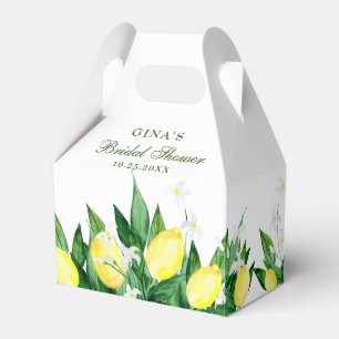 Elegant Lemon Greenery Blossom Bridal Shower Favour Box