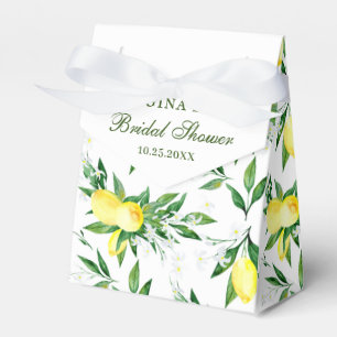 Elegant Lemon Greenery Blossom Bridal Shower Favour Box