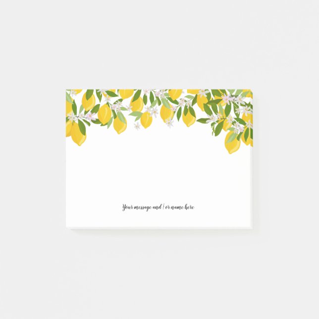 Elegant Lemon Greenery Your Message Post-it Notes (Front)