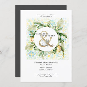 Elegant Lemon Grove Wedding Engagement Party Invitation