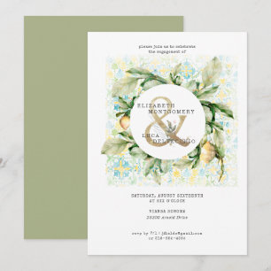 Elegant Lemon Grove Wedding Engagement Party Invitation