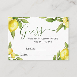 Elegant Lemon Guess How Many Game Card