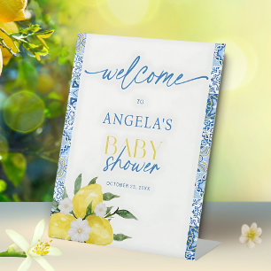 Elegant Lemon Italian Baby Shower Welcome Sign
