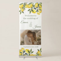 Elegant Lemon Italy Photo Wedding Welcome Banner