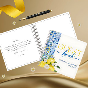 Elegant Lemon Mediterranean Baby Shower Guest Book