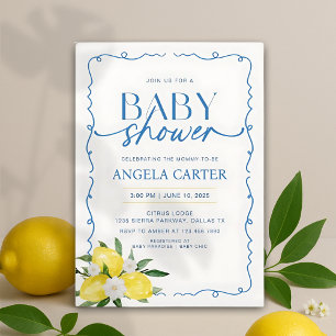 Elegant Lemon Mediterranean Baby Shower  Invitation