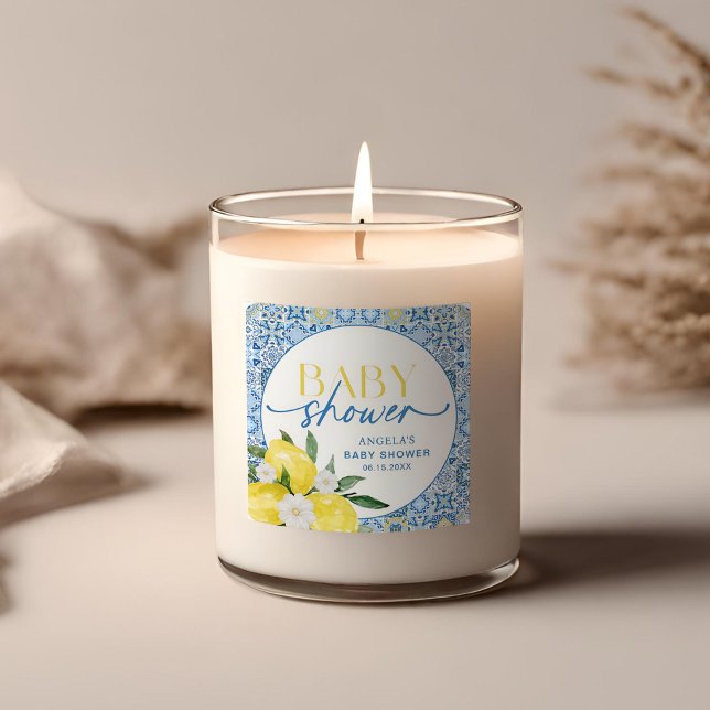 Elegant Lemon Mediterranean Baby Shower Sticker (Creator Uploaded)