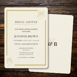 Elegant Lemon Minimal Bridal shower Invitation 