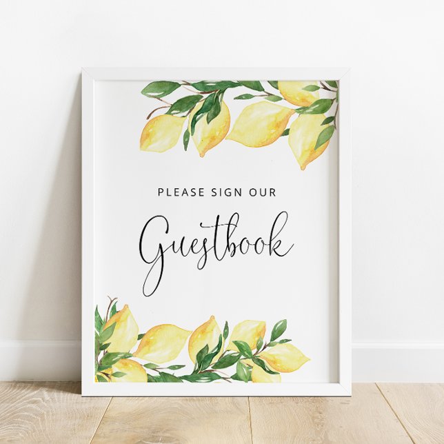 Elegant Lemon Sign Guest Book Poster (Creator Uploaded)