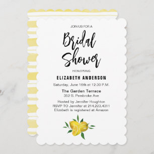 Elegant Lemon Summer Bridal Shower Invitation
