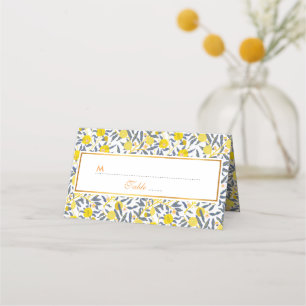 Elegant Lemon vines pattern choose your colour Place Card