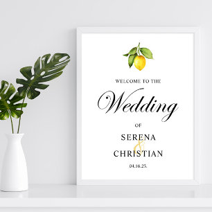 Elegant Lemon Wedding Welcome Printable Poster