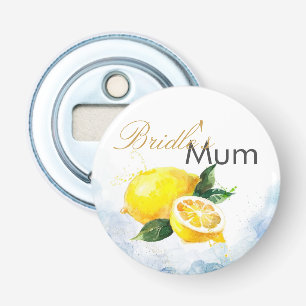 Elegant Lemon Yellow & Blue Watercolor Wedding Bottle Opener