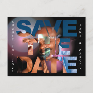 Elegant Lens Flare Wedding Photo Save The Date Postcard