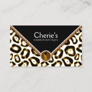 Elegant Leopard and Lace Business Card