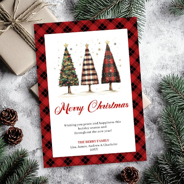 Elegant Leopard Christmas Tree Digital Holiday  Card (Elegant Leopard Christmas Tree Digital Holiday Card)