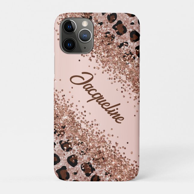 Elegant Leopard Print and Sparkly  Case-Mate iPhone Case (Back)