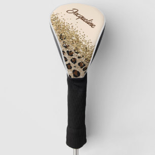 Elegant Leopard Print and Sparkly Golf Head Cover
