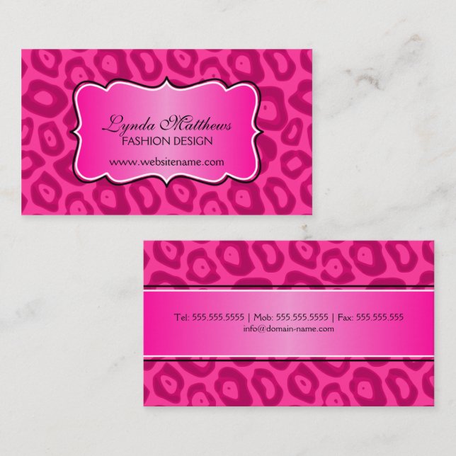 Elegant Leopard Print Business Card (Front/Back)