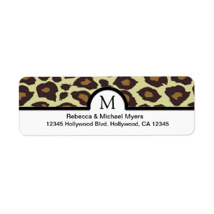 Elegant Leopard Return Labels with Monogram