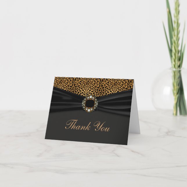 Elegant Leopard Thank You Card (Front)