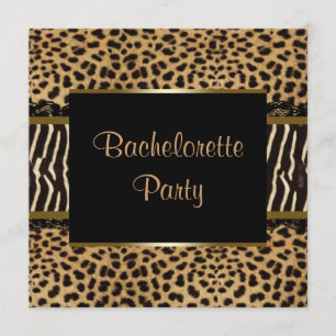 Elegant Leopard Zebra Bachelorette Party Invitation