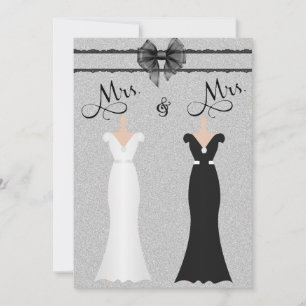 Elegant Lesbian Gay Two Brides Wedding Invitation