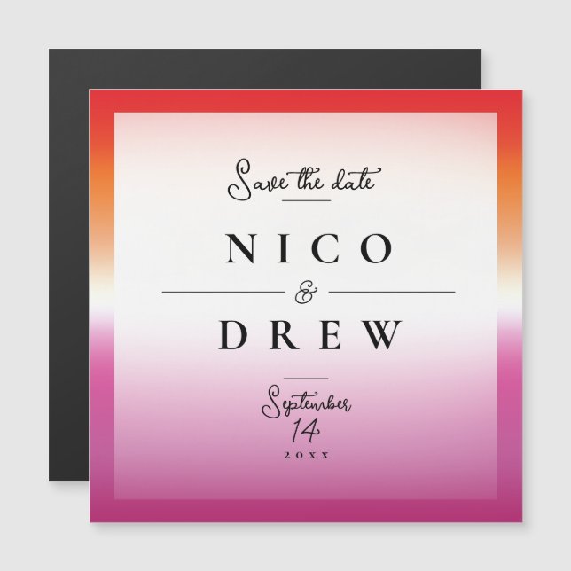 Elegant Lesbian Pride Wedding  (Front/Back)