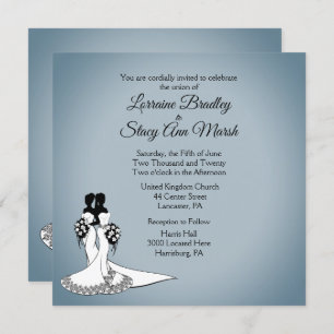 Elegant Lesbian Wedding Invitation