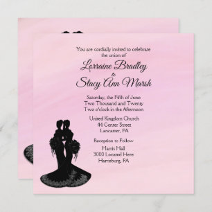 Elegant Lesbian. Wedding Invitation Pink